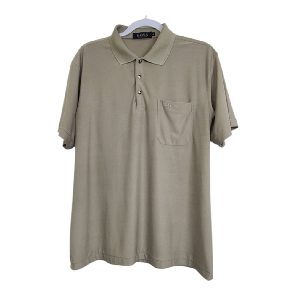 Boss Hugo Boss Beige Short Sleeve Polo Shirt Mens Large Classic Designer